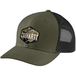 Carhartt Men's Camo Black Imported Adjustable Buffalo Sandstone Mesh Back Caps